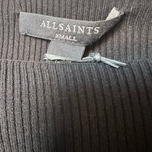 NWT ALL SAINTS BLACK KNIT SQUARE NECK SWEATER TOP - Picture 2 of 5
